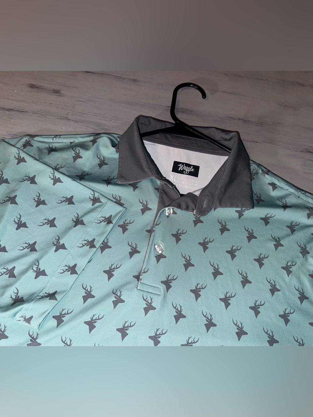 Waggle Kentucky Buck Men’s XL Performance Golf Polo Deer Print